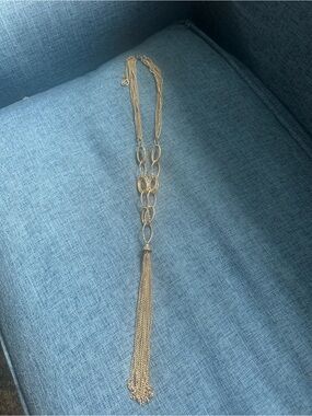 Vintage Gold Multi-Strand Tassel Pendant Necklace - Women Jewelry